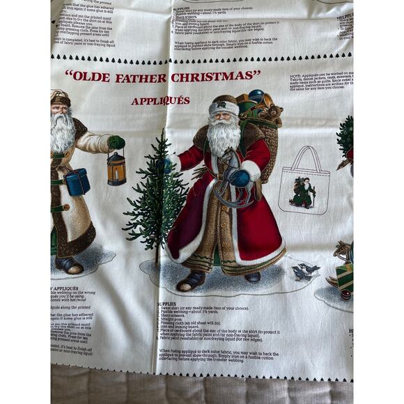 Vintage 1980's VIP Print Cranston Old Father Christmas Appliqués - Picture 6 of 6
